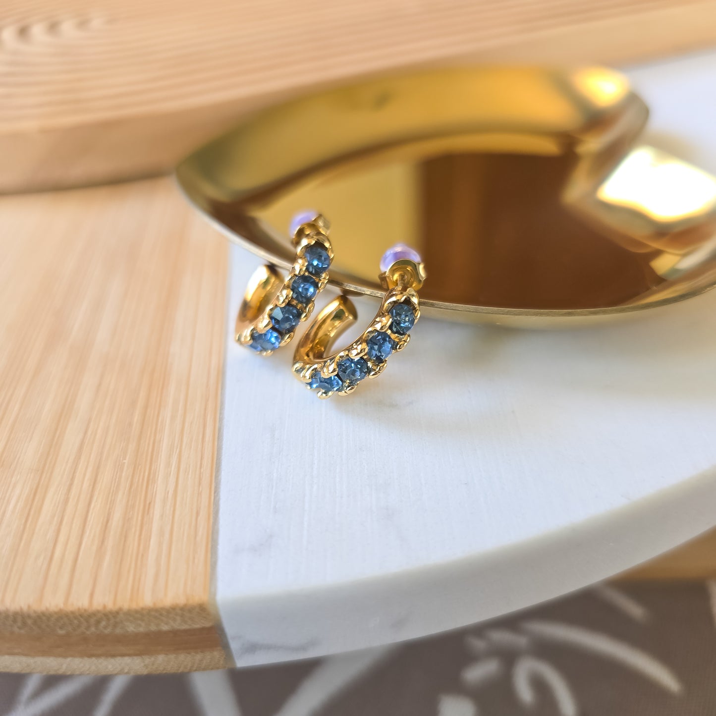 Blue Rhinestone earrings
