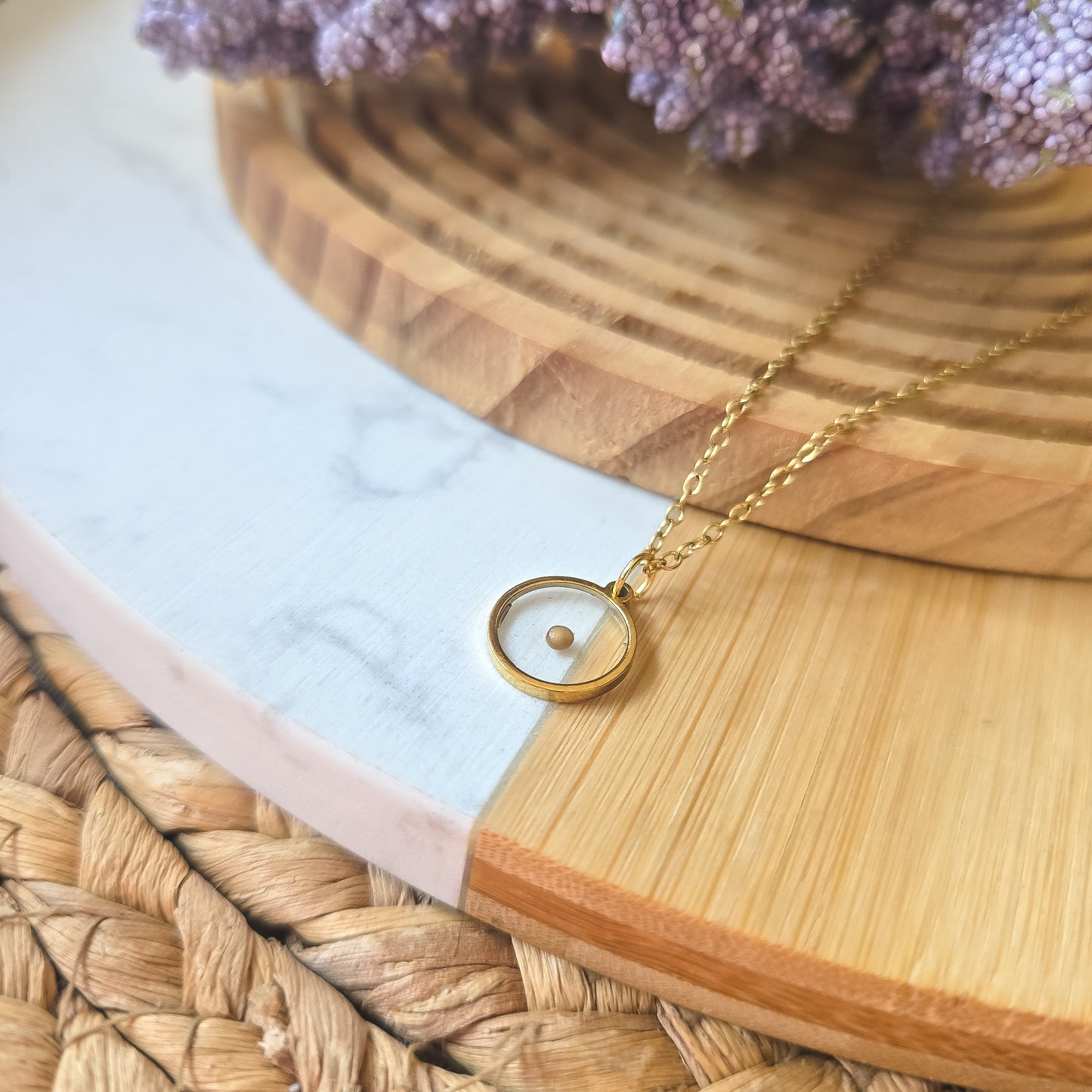 Handmade 1.2mm pendant mustard seed