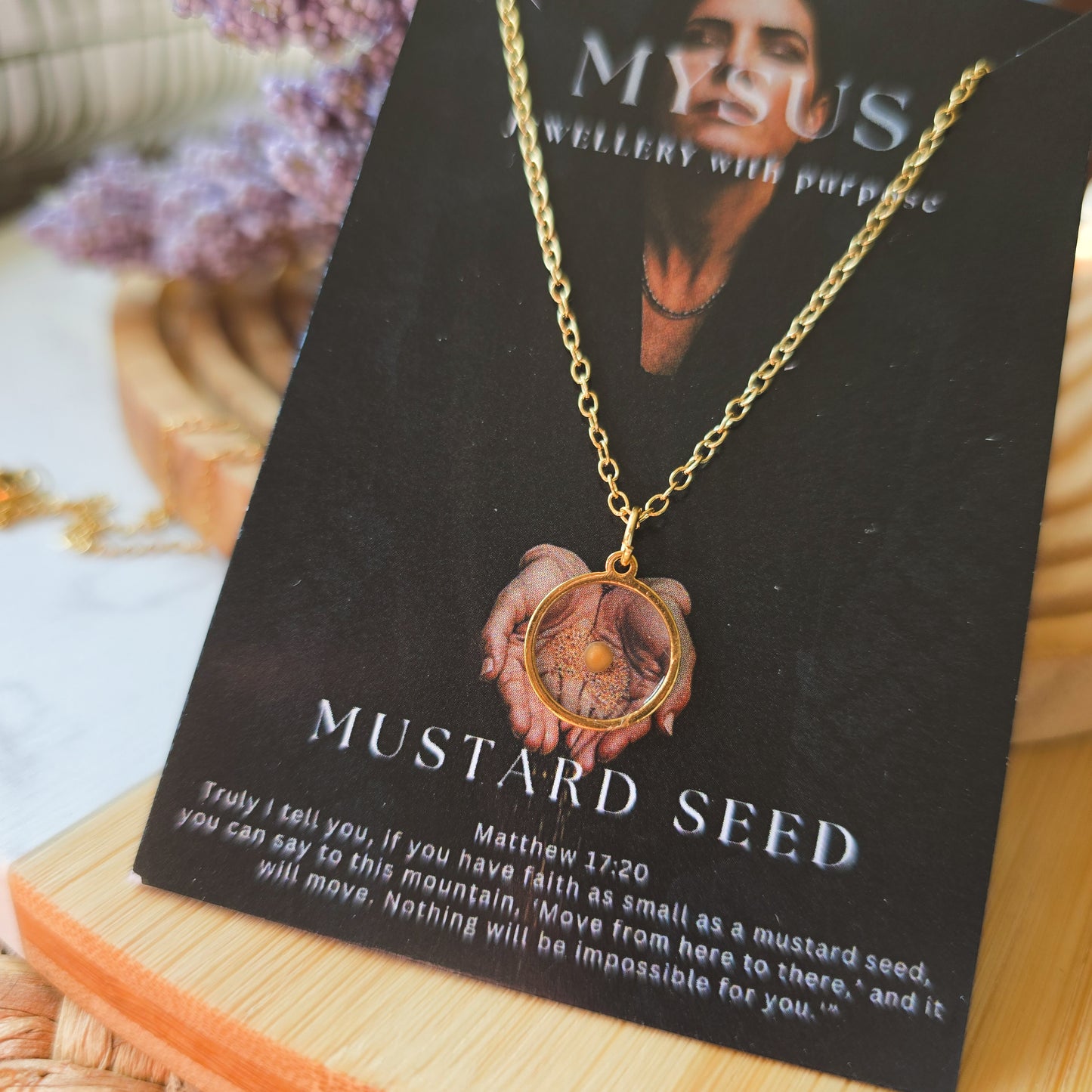 Handmade 1.2mm pendant mustard seed