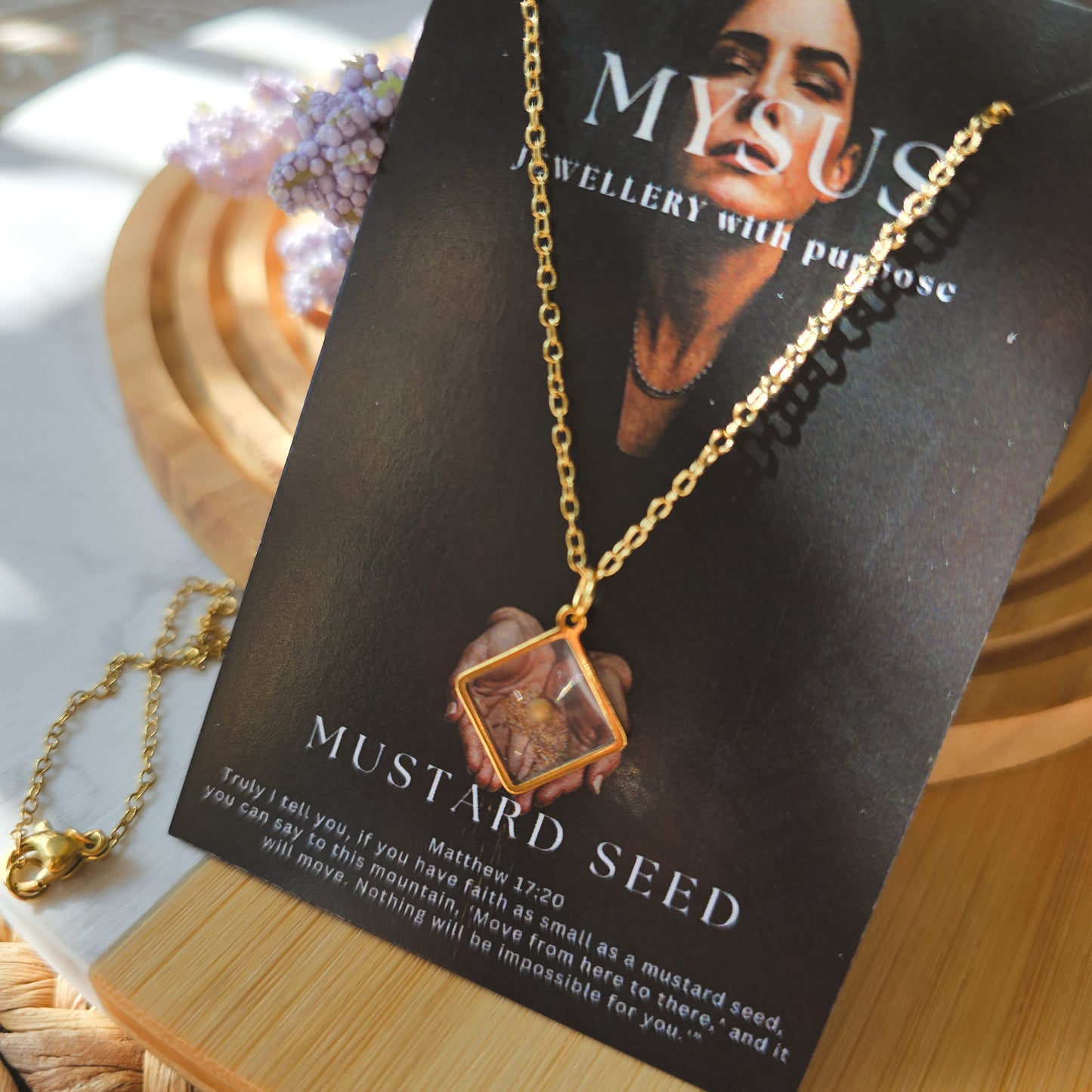 Handmade silver 1.2mm pendant mustard seed