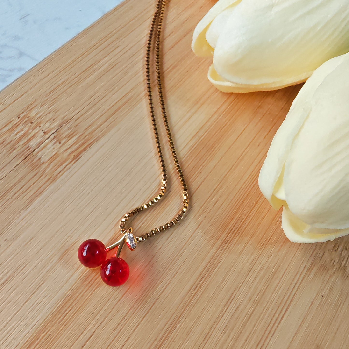 Cherry titanium steel necklace