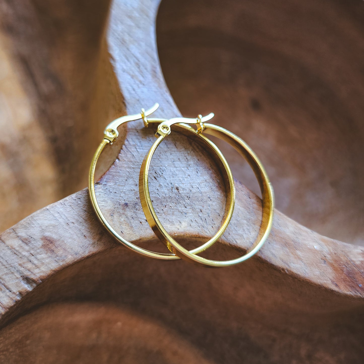 Medium size hoop earrings