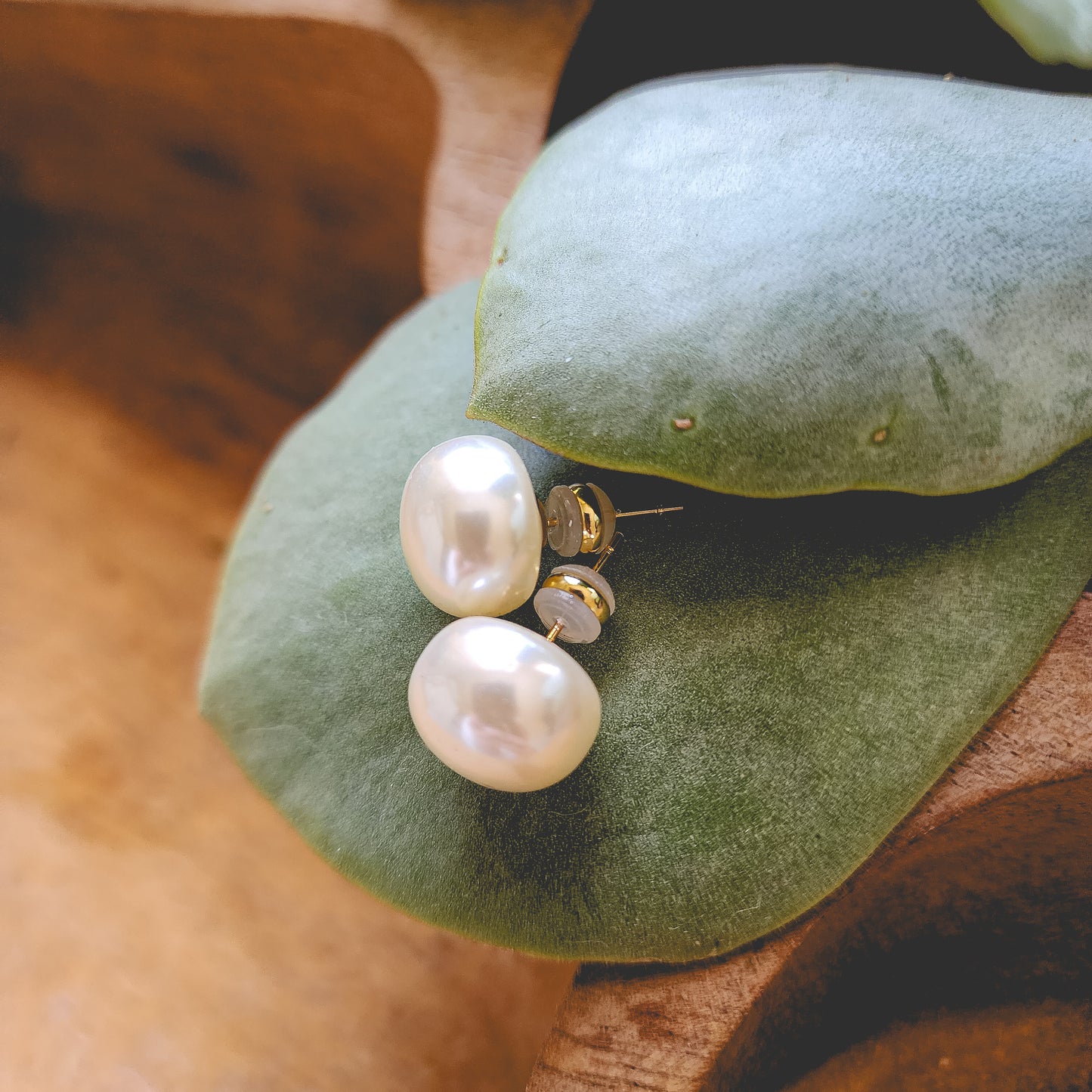 Mantou pearl earrings Large