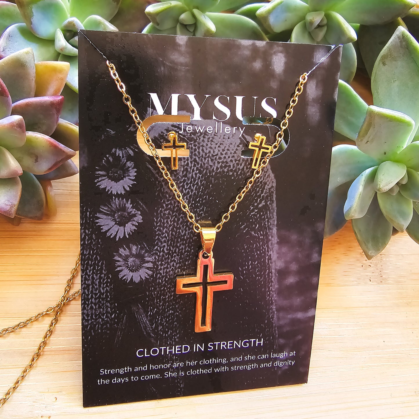 Elegant gold cross set