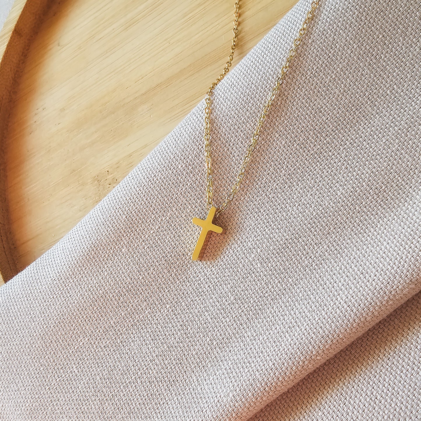 Small Cross  gold necklace