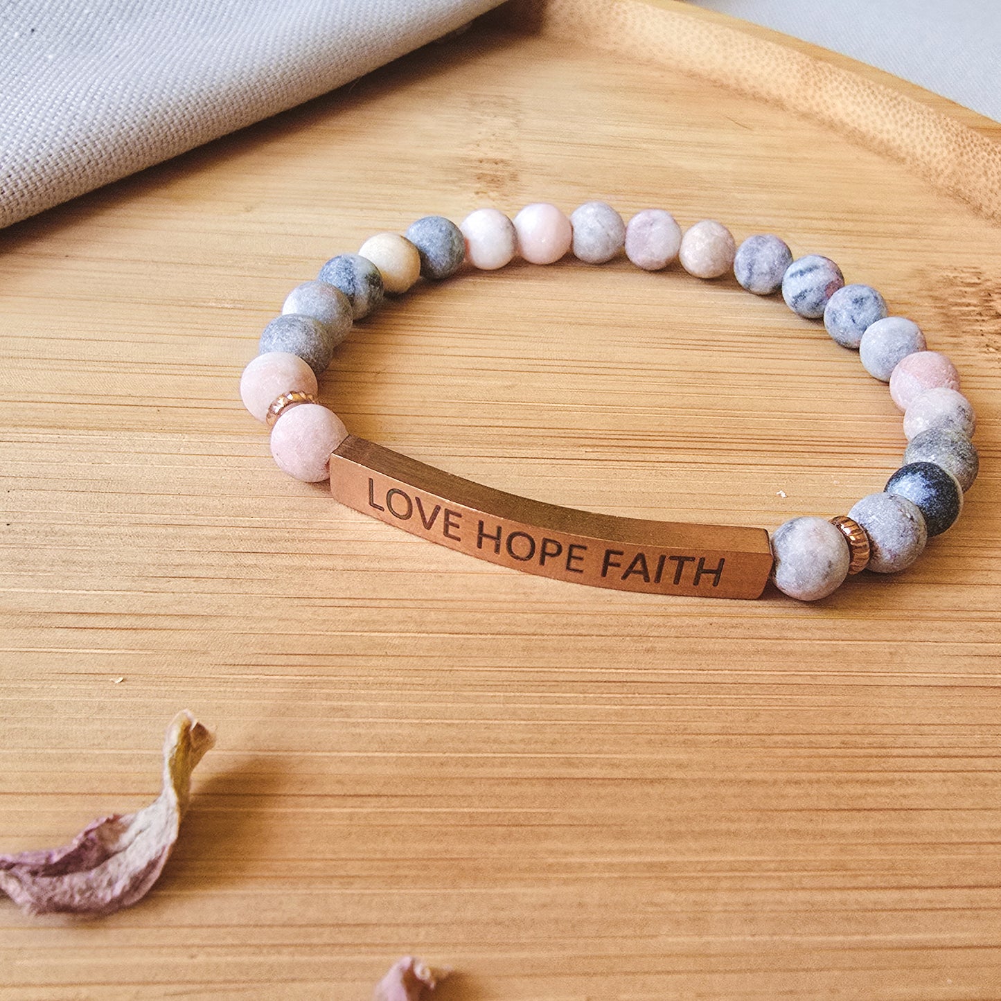 Rose Gold / NATURAL STONE / aroma bracelet