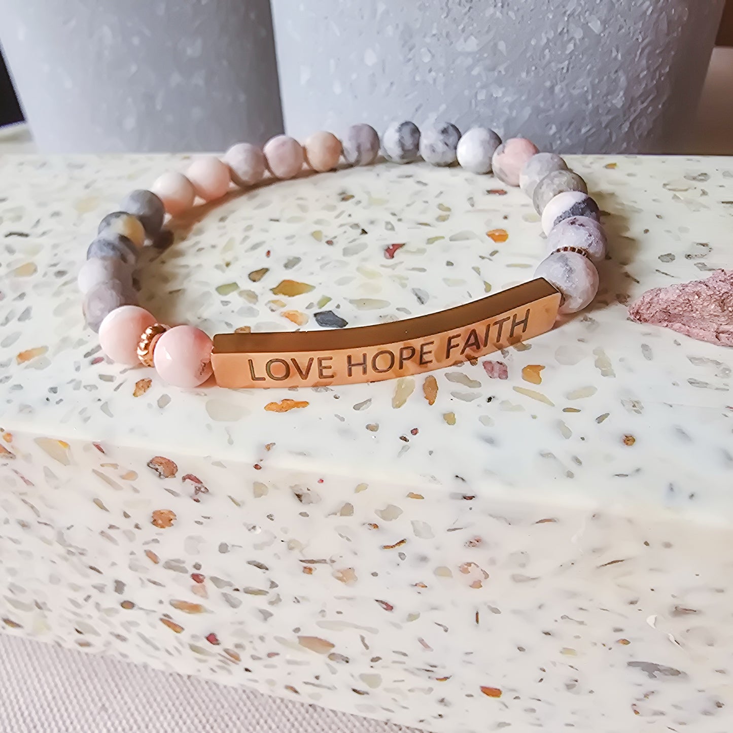 Rose Gold / NATURAL STONE / aroma bracelet