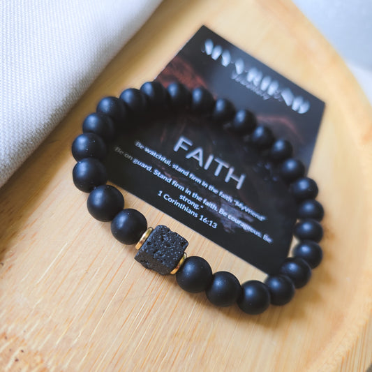 FAITH - square volcanic stone