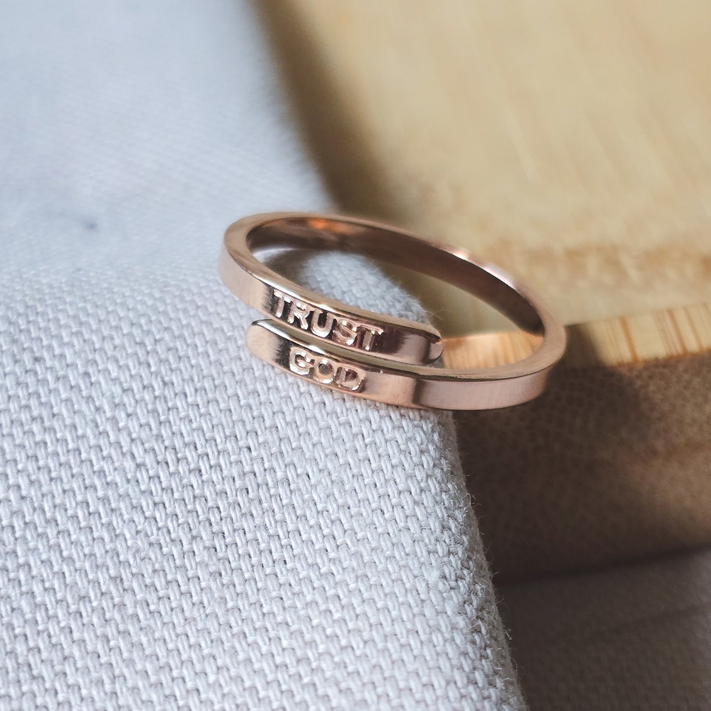 TRUST GOD adjustable stainless steel ROSE GOLD