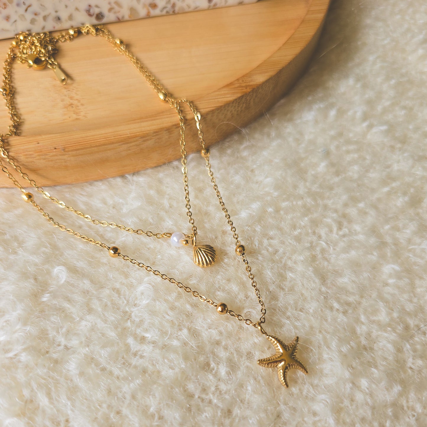 18k Double Layer Beach necklace