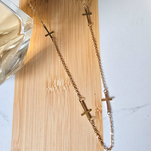 18k Plated Gold Cross necklace