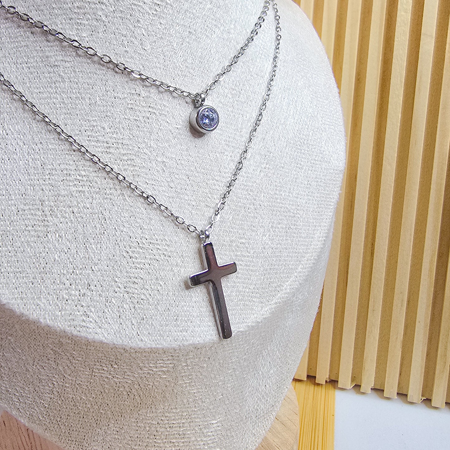 Double Layer cross necklace