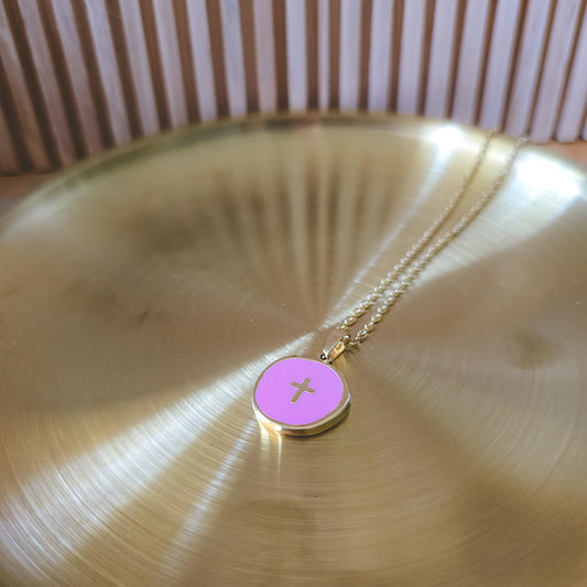 Pink Cross Pattern necklace