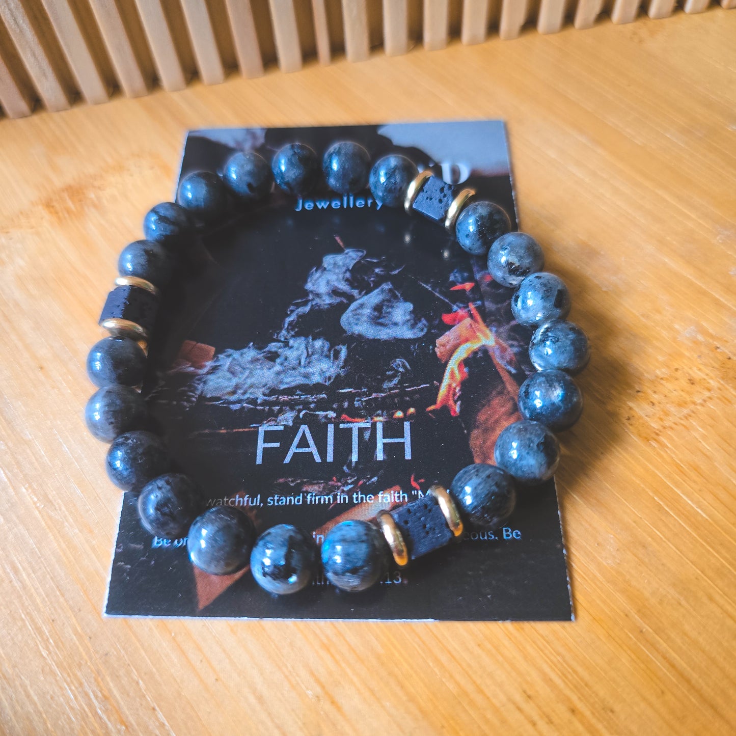 FAITH - square volcanic grey stone