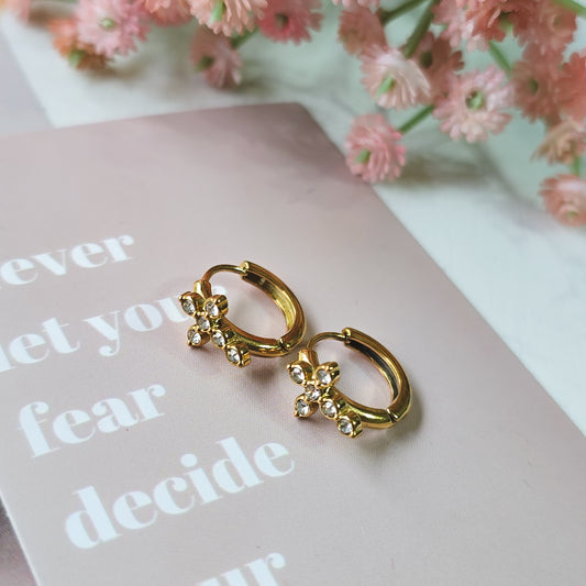 Cross hoop earrings