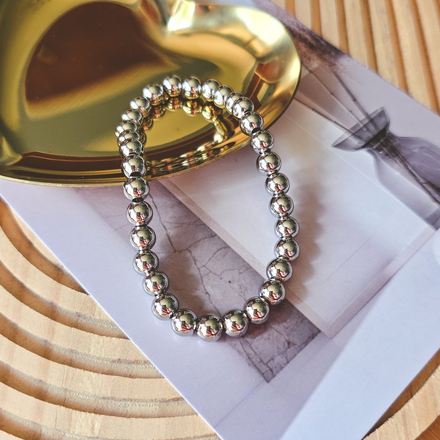 STAINLESS STEEL bead bracelet