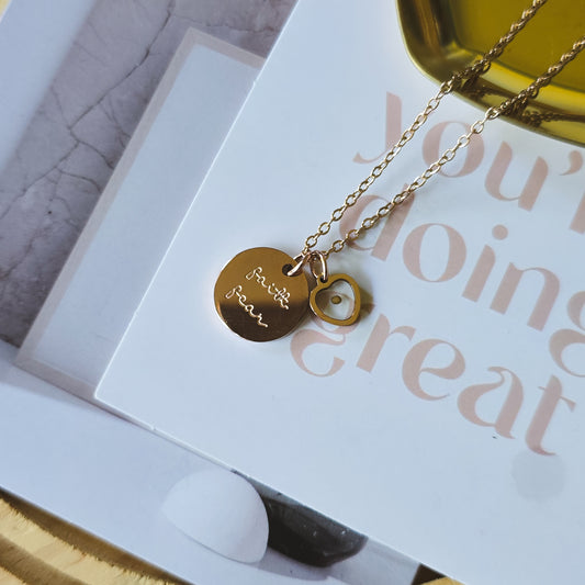 Mustard Seed Faith over  Fear Necklace Rosegold