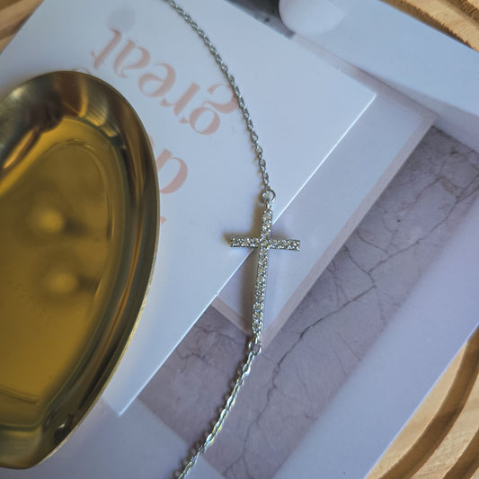 Rhinestone Cross bracelet