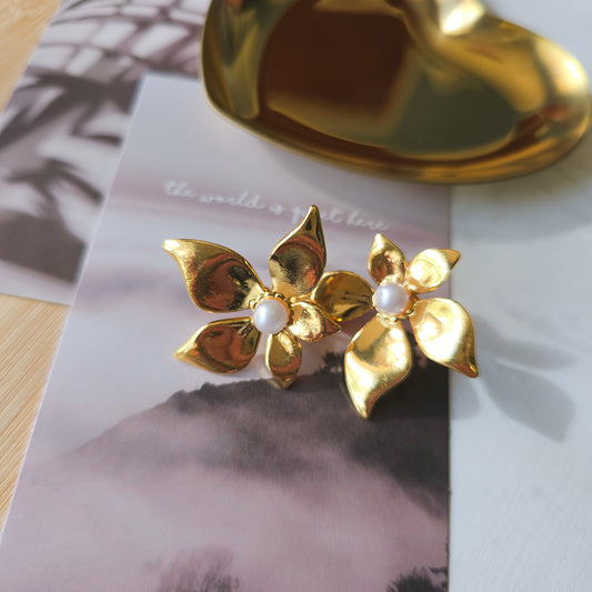 Elegant Steel Flower earrings