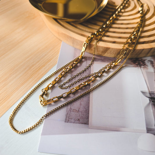Three layer chain necklace