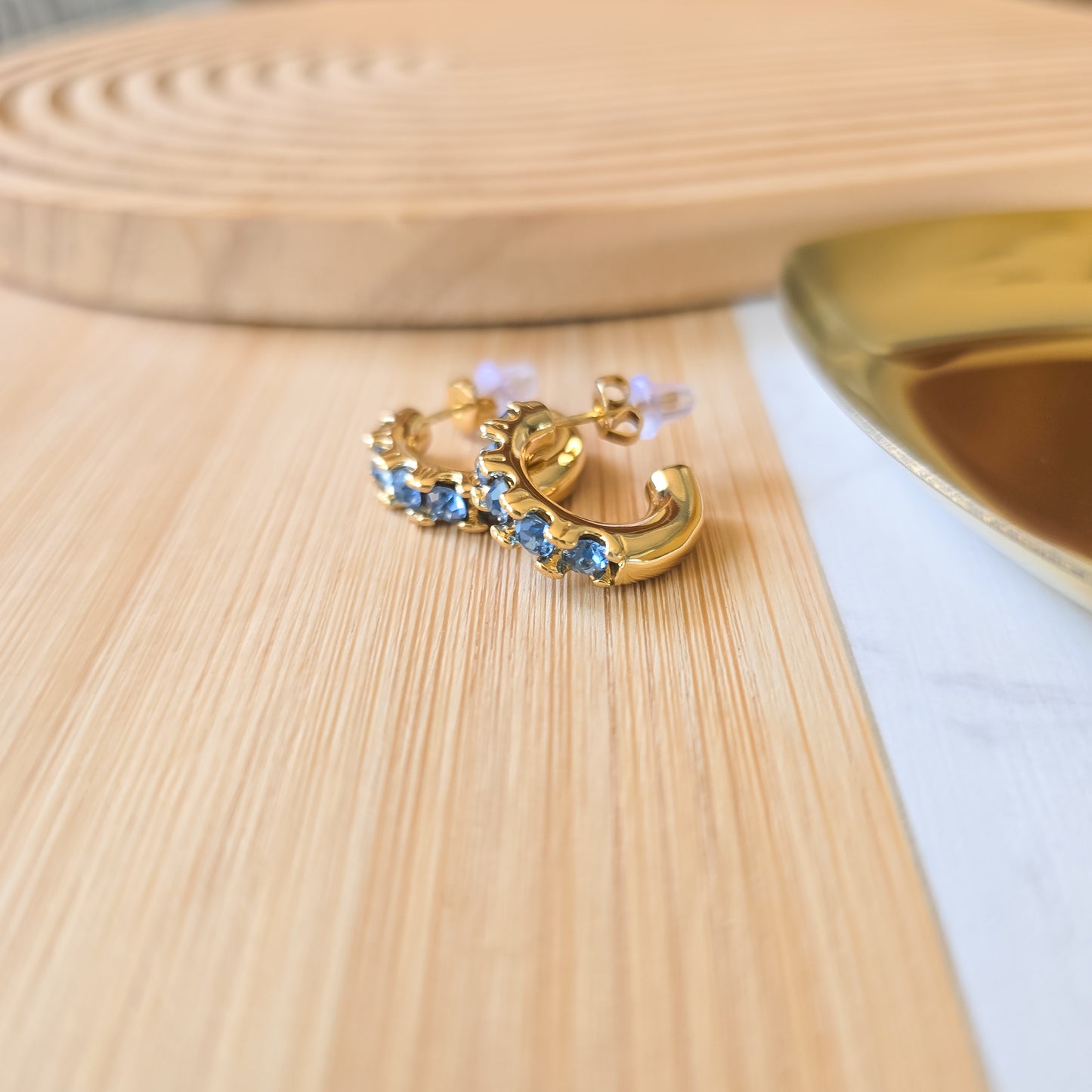 Blue Rhinestone earrings