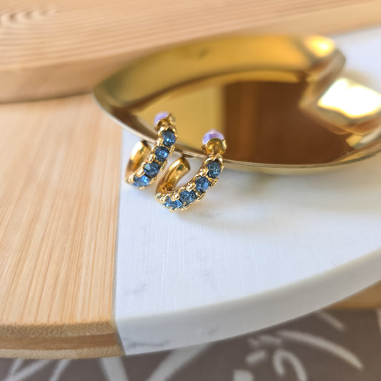 Blue Rhinestone earrings