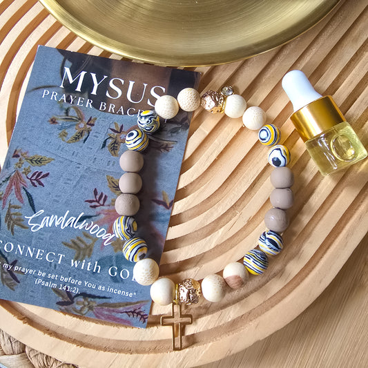 Sandalwood - Natural stone PRAYER bracelet