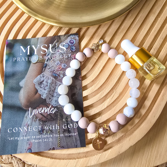 Lavender - Natural stone PRAYER bracelet