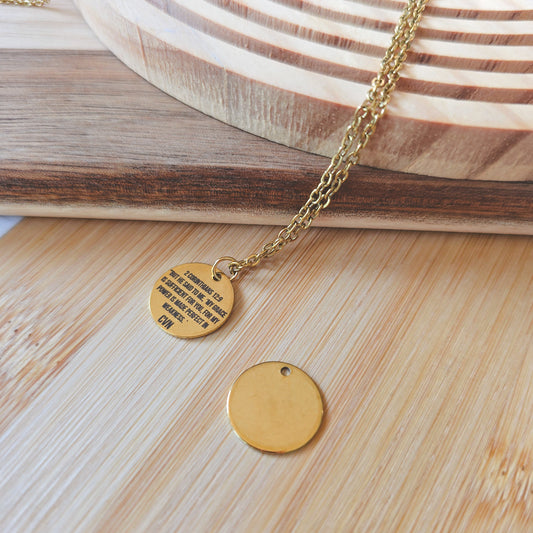 Round Gold pendant necklace