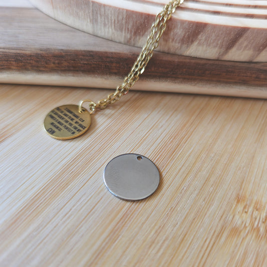 Round Silver pendant necklace