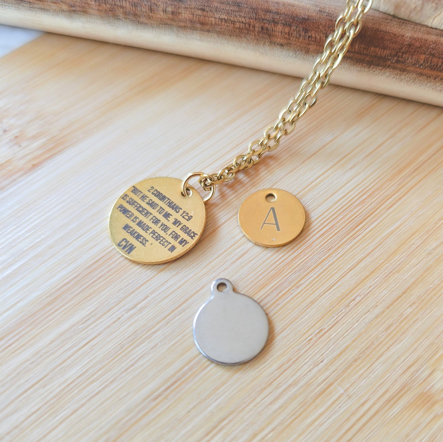 Alphabet silver 8mm custom pendant