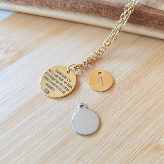 Alphabet silver 8mm custom pendant