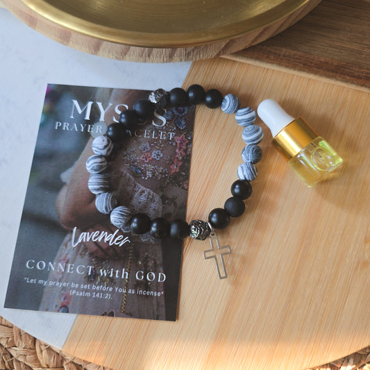 Lavender - Natural stone PRAYER bracelet