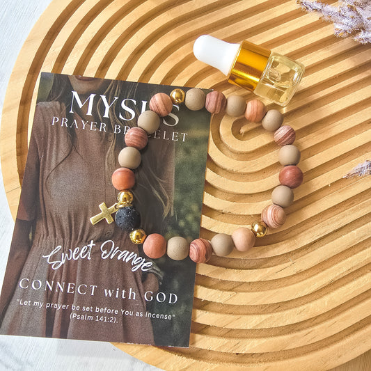 Sweet Orange - Natural stone PRAYER bracelet