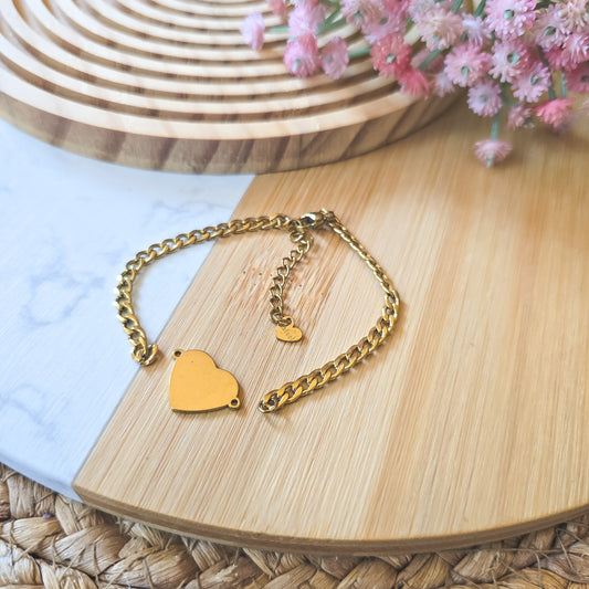 Heart engraved bracelet
