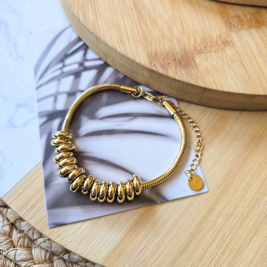 Snake bead Gold bracelet