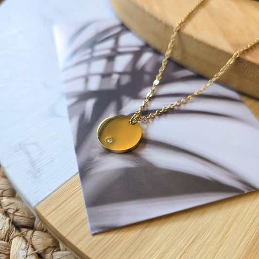 Gold Rhinestone pendant 15mm