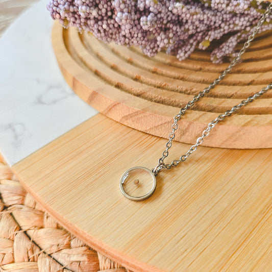 Handmade silver 1.2mm pendant mustard seed