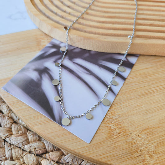 Round drop trending necklace - silver
