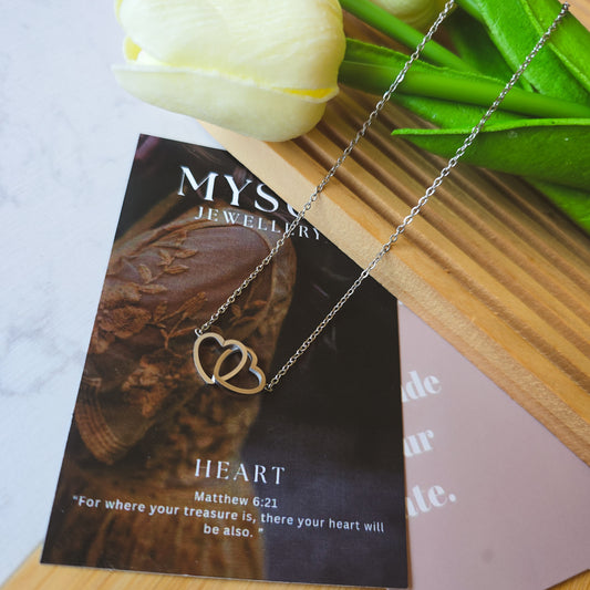 Hold on Heart gold necklace