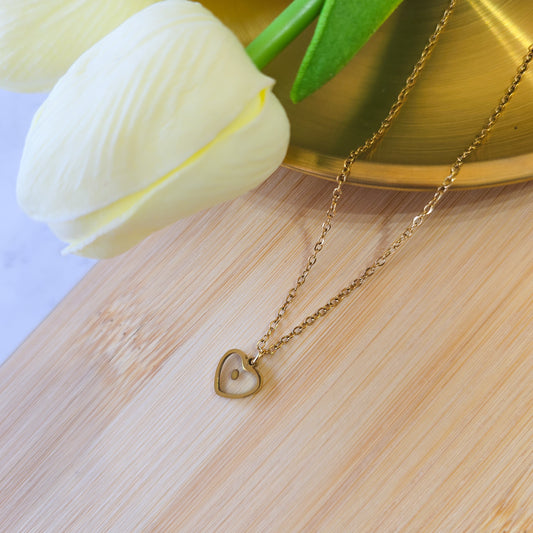 Heart mustard seed necklace