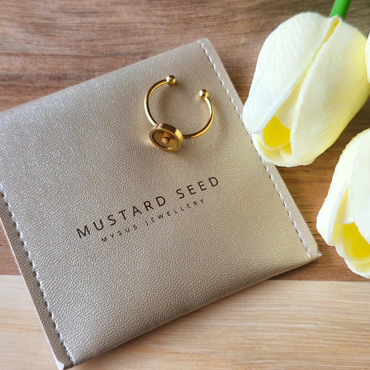 Mustard Seed PU leather gold jewellery bag