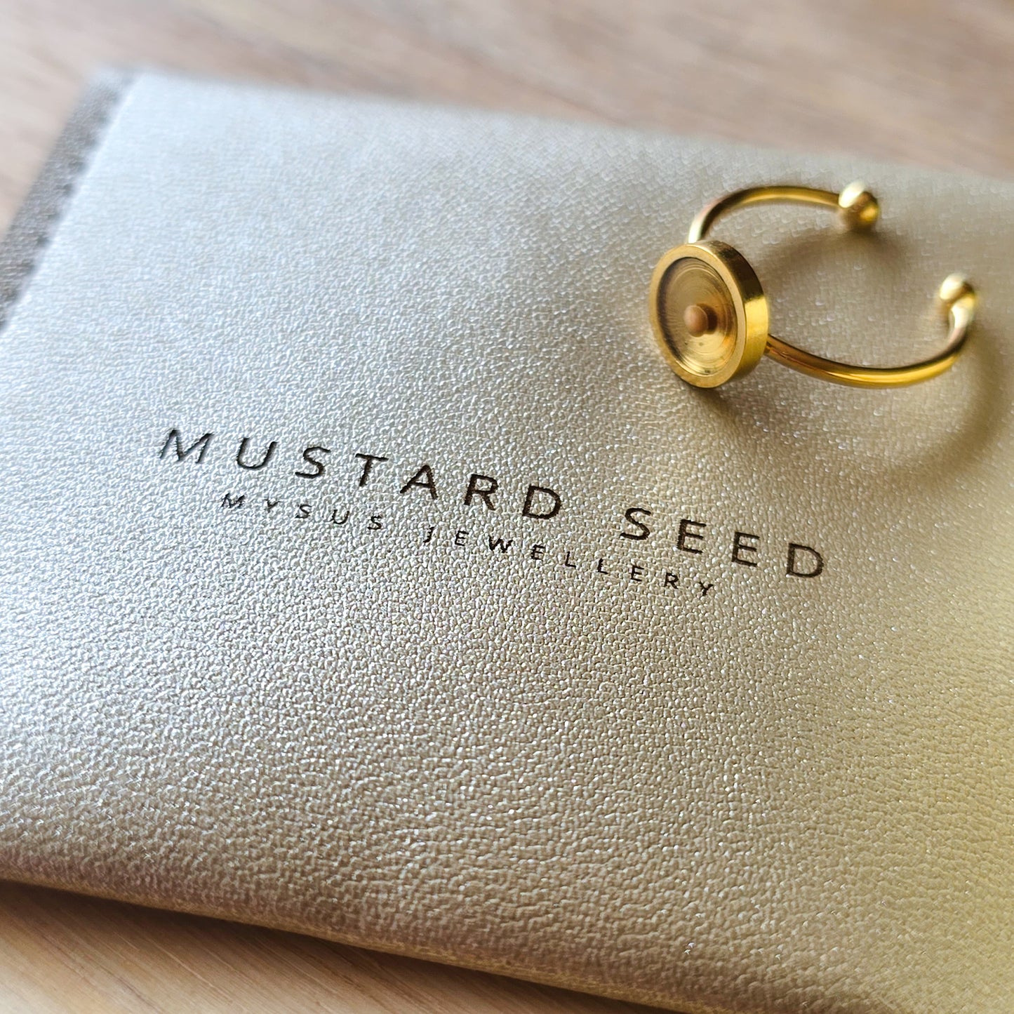 Mustard Seed PU leather gold jewellery bag