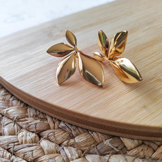 Leaf stainless steel earrings