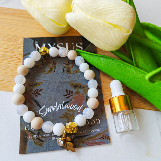 Sandalwood - Natural stone PRAYER bracelet