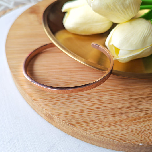 Adjustable rose gold elegant cuff bangle