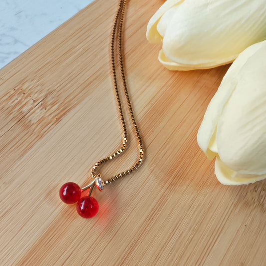 Cherry titanium steel necklace