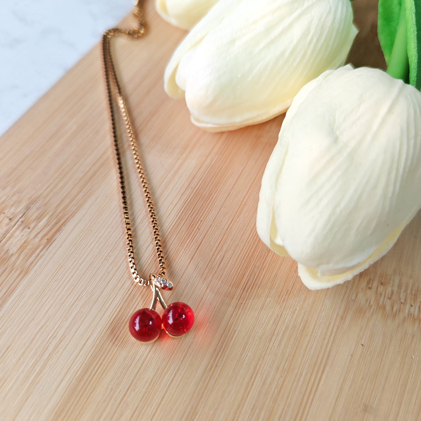 Cherry titanium steel necklace