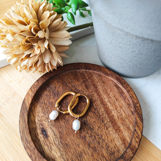 Christelle Freshwater pearl hoop earrings set