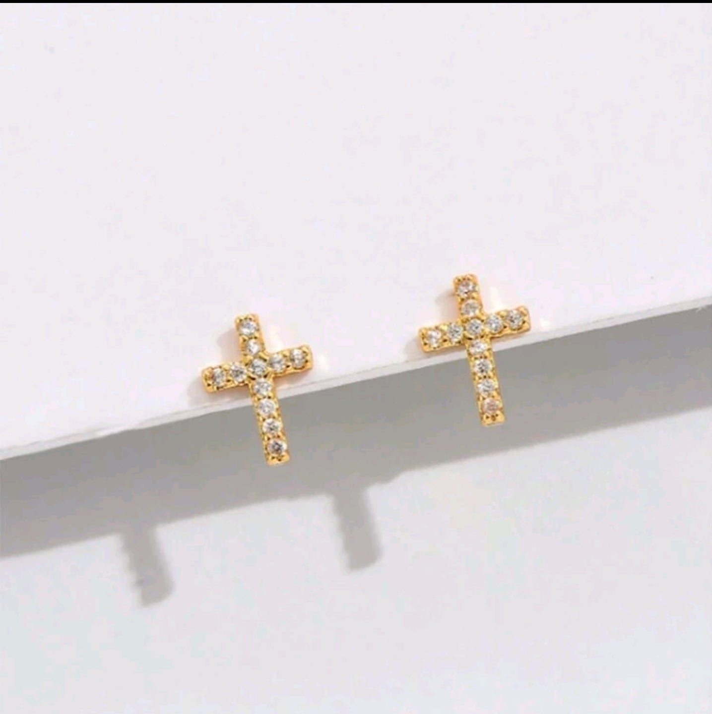 Small stainless steel cross earrings